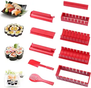 Kırmızı DIY plastik suşi Maker ev yapımı Sushi Maker makinesi dayanıklı toksik olmayan gıda sınıfı japon tarzı