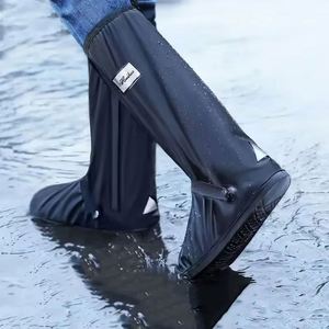 Couvre-chaussures montants unisexe en silicone/PVC noir, légers, imperméables et réfléchissants pour la moto/vélo - Product Image 3