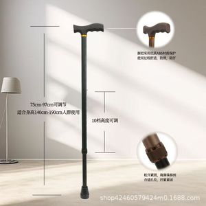 Bâton de marche en alliage d'aluminium, hauteur réglable, pointe en caoutchouc antidérapante, pour personnes âgées, support de randonnée, 80 cm - Product Image 2