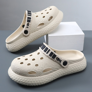 Men's Women's Crocs Sandals Thick Sole 3.5cm <b>Heel</b> Height Non-slip Breathable Outdoor Wear EVA <b>Closed</b>-<b>Toe</b> Summer Shoes - Product Image 1