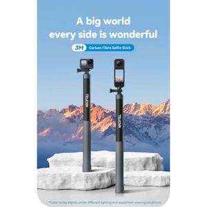 TELESIN GP Series Universal Tube Clamp Support de <span class=keywords><strong>casque</strong></span> de moto, 1.2m 3m Carbon - Fiber Selfie Stick Camera Chest Strap - Product Image 6