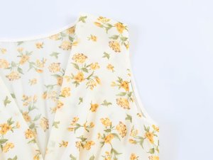 Abito Estivo Mini da <span class=keywords><strong>Donna</strong></span> Personalizzato 2026 con Stampa Floreale a Strati, Senza Maniche, Scollo a V, Vestibilità Slim, Prodotto OEM/ODM da Fabbrica Cinese - Product Image 6