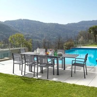 Modernes Aluminium-Klapp-Patio-Tischset Ausziehbare Esszimmer möbel für den Außenbereich für die Wohnung zu Hause für Parks Garten-Esszimmer