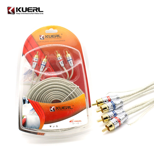 Guangzhou Kuer Wholesale Rca Stereo Cable 2/5m Car Audio 2 Rca Cable