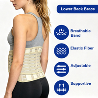 Ceinture lombaire ajustable beige à 4 baleines avec compression double pour le soulagement des douleurs dorsales chez l'homme et la femme sportifs