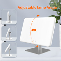 Lámpara de Terapia para el Trastorno Afectivo Estacional, Eléctrica, Ajustable, 3000K-6500K, 3 Modos, Temporizador Mecánico, para Hotel, RV, Exterior, Plástico