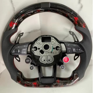 Volant personnalisé en fibre de carbone forgée avec LED rouges pour Volkswagen VW <span class=keywords><strong>Golf</strong></span> MK7 MK6 MK5 MK4 GTI GTS R GLI <span class=keywords><strong>GTD</strong></span> - Product Image 5