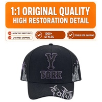 Gorra de Béisbol Personalizada de 5 Paneles de Gamuza con Bordado de Cruz de Llama con Pedrería, Estilo Deportivo Urbano, Letras y Camuflaje
