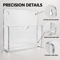 Porte-revues mural en acrylique transparent résistant aux UV, porte-documents mural transparent, taille personnalisable, organisateur de rangement pour livres