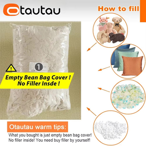 OTAUTAU Funda de Puf Gigante Reclinable Moderna de 5 pies, de Pelo Sintético Suave Tipo Conejo, Sin <span class=keywords><strong>Relleno</strong></span>, Sofá Cama Puff DD014 - Product Image 2