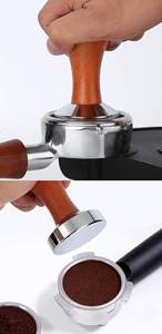 Pressino per Caffè Serie Classica 90x51mm con Manico in Legno Massello e Base in Acciaio Inox, Strumento Premium per Barista 51mm 53mm 58mm - Product Image 3