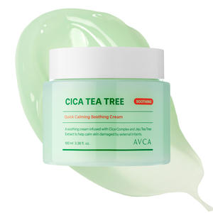 Crème gel hydratante AVCA Quick Calming Cica Tea Tree pour peaux sensibles sujettes aux rougeurs, hydratant quotidien KBeauty 100 ml pour femmes - Product Image 2