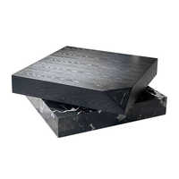 Ensemble de tables basses rectangulaires en acier avec plateau en ardoise, design italien, luxe moderne, pour villa, salon, maison, hôtel