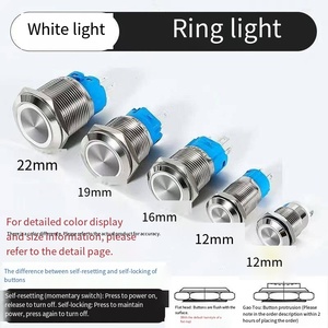 Botones de Acero Inoxidable de 12 mm a 22 mm con Clasificación IP65, Reajustables y Autoblocantes <span class=keywords><strong>para</strong></span> Electrodomésticos, Tiras de Luces LED Opcionales - Product Image 1