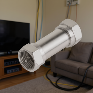 Adaptador coaxial F macho a F macho, conector plateado para uso en televisión por cable e internet - Product Image 3