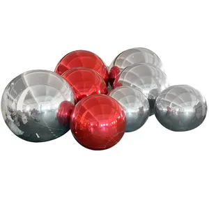 Hochwertiger doppelschichtiger reflektierender PVC-Spiegelball in Rot silberner riesiger aufblasbarer Spiegelball für Hochzeit