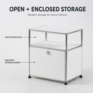 Armadio con Singolo Scomparto in Acciaio Inossidabile Durevole, Design Modulare Moderno per Soggiorno, Arredamento per Casa e Hotel - Product Image 1
