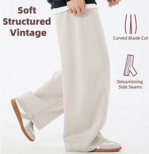 Pantalons de jogging à couture sculptée, jambes larges, design de panneaux dynamiques, streetwear américain, confort nuageux, décontracté, coupe-vent - Product Image 2