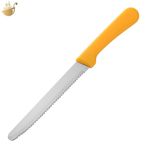 Cuchillo para pan de acero inoxidable con mango circular colgante, cuchillo dentado para tostadas, cuchillo para carne y pastel con mango de PP - Product Image 5