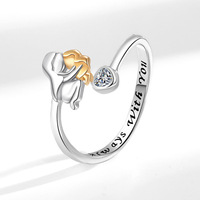 Bague ouverte cœur mère et fils, style luxe léger tendance, pour usage quotidien