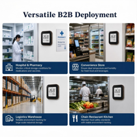 ZenMeasure Moniteur d'aliments frais pour supermarchés, Affichage sans fil BLE sur écran e-paper, Enregistreur de données de température et d'humidité à faible consommation d'énergie, Instruments de mesure de la température