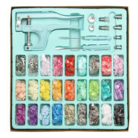 Kit d'outils d'installation de boutons-œil multicolores DIY avec pince à pression manuelle en fer étanche pour usage domestique et projets créatifs