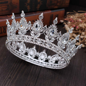 Mahkota Tiara Ratu Vintage untuk Wanita, Hiasan Kepala Pesta Prom, Tiara dan Mahkota Pengantin, Aksesoris Rambut - Product Image 3