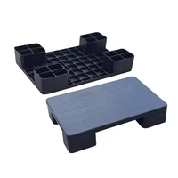 Palette en plastique robuste QS Blue 600x550x150mm avec 4 pieds, norme ISO pour le stockage en entrepôt