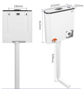 Citerne de toilettes moderne à double chasse, murale, en plastique PP écologique, finition <span class=keywords><strong>platine</strong></span>, économie d'eau, <span class=keywords><strong>réglable</strong></span> 4L-8L A&C - Product Image 1