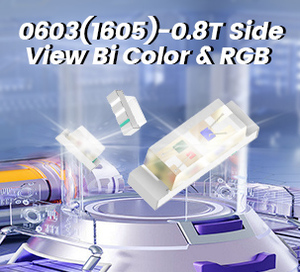 <span class=keywords><strong>Diode</strong></span> <span class=keywords><strong>LED</strong></span> SMD HQG bicolore/tricolore RVB 0603, taille 1608, vue latérale - Product Image 3