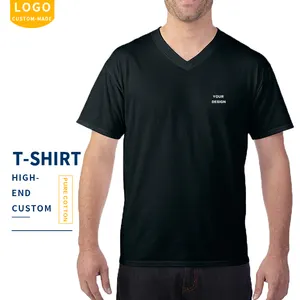 LS men's tshirt V neck T-shirt unisex plain summer Short Sleeve Top Blank slim trace shirt for men women