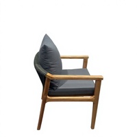 Chaise de salle à manger d'extérieur portable moderne en teck et corde pour villa, cour, école et parc