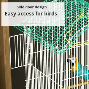Grande gabbia per uccelli per uso domestico lussuosa Villa ecologica per storni Cockatiels pappagallini piccioncini-bottone in metallo solido - Product Image 3