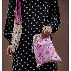 Bolsas de Compra de Malla de Algodón Ecológicas de 16 Pulgadas, Rojas, Plegables, Bolsas de Hombro para Mujer, Bolsas de Almacenamiento de Verduras, Bolsas de Mano Portátiles para Exteriores - Product Image 6