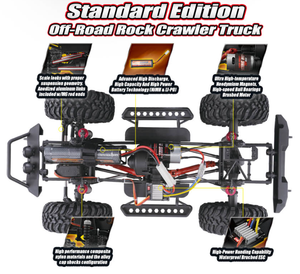 REMO Hobby SJY-1073 1/10 SCALE ELECTRIC 4WD 2.4GHZ <b>RC</b> OFF-ROAD BRUSHED ROCK CRAWLER TRAIL RIGS TRUCK Professional - Product Image 4