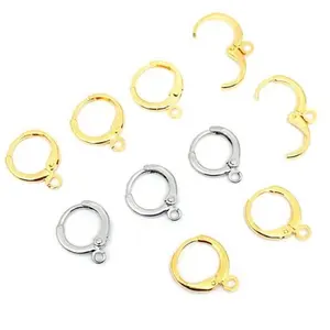 Yiwu Aceon Jewelry Stainless Steel Elegant Earring DIY Making Components Round Shape French Ear Hook With Hole For Charm