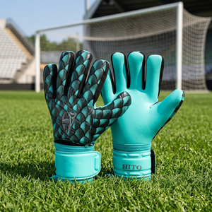 Customized Front Palm 4mm German Latex Soccer Goalkeeper Gloves <b>For</b> Professional Backhand Sublimation Printing Medius Cut - Product Image 3