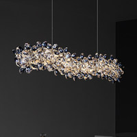 Lustre moderne de luxe en cristal long, design artistique haut de gamme pour restaurant, bar, comptoir, table à manger, salle à manger