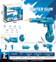 EU-Lagerbestand Elektrische Wasserpistole 25FT Reichweite Automatischer Dauerfeuer-Modus Transparenter Trommel-Blaster für Kinder Outdoor-Spaß