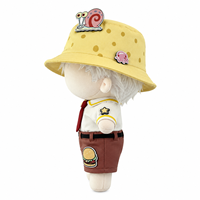 Tenue de poupée sur le thème des dessins animés personnalisée : chapeau bob, chemise, short, décorations hamburger et escargot – Ensemble complet pour poupée en coton de 20 cm à habiller