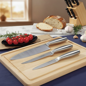 Set di coltelli da cucina con lama larga in zaffiro forgiati a mano Kiritsuke e coltelli da pane in acciaio al carbonio scatola di 96 - Product Image 3