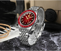 Vente en gros de montres automatiques mécaniques en acier inoxydable de style chinois vintage San Martin Dragon Limited GMT Diver pour homme
