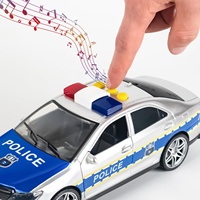 Coche de Policía de Juguete de Fricción 1:14 con Puertas que se Abren, Luces y Sonidos, Vehículo de Juguete de Plástico para Niños, Coche de Juego Divertido con Características Realistas