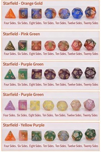 Jeu de dés polyédriques à 7 pièces, haute compatibilité, texture scintillante, idéal pour les jeux de rôle de table, les jeux de société et l'enseignement des mathématiques - Product Image 6