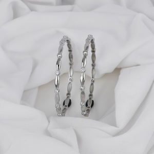 Ensembles de bijoux fins pour femmes en argent sterling poli, style classique, bracelets avec accents de cristaux étincelants, fabriqués en Inde - Product Image 2