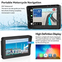 Ecran DVR pour moto CarPlay sans fil Android Auto Monitor Tablette d'affichage de navigation pour moto Caméra de recul avant étanche