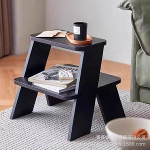 Solid Wood Step <b>Stool</b> 2 Tier Multi Function Home Living Room <b>Storage</b> Bedside Table Footstool - Product Image 1