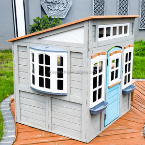 Maisonnette de jeu en bois pour l'extérieur avec table et bancs de pique-nique intégrés, cuisine de jeu et horloge - Cabane de jardin pour enfants - Product Image 3