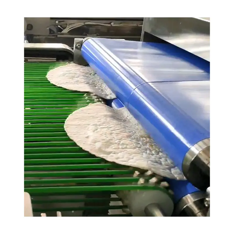 Línea automática de producción de tortillas, máquina para hacer pan plano, máquina prensadora de pan fino para fábrica de alimentos