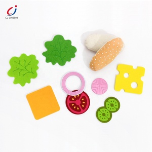 Chengji Đồ Chơi Em Bé Làm Bằng Tay Giả Vờ Đồ Chơi Bánh <span class=keywords><strong>Hamburger</strong></span> Bằng Nỉ Đồ Chơi Giáo Dục Montessori Bộ Đồ Chơi Nỉ - Product Image 4